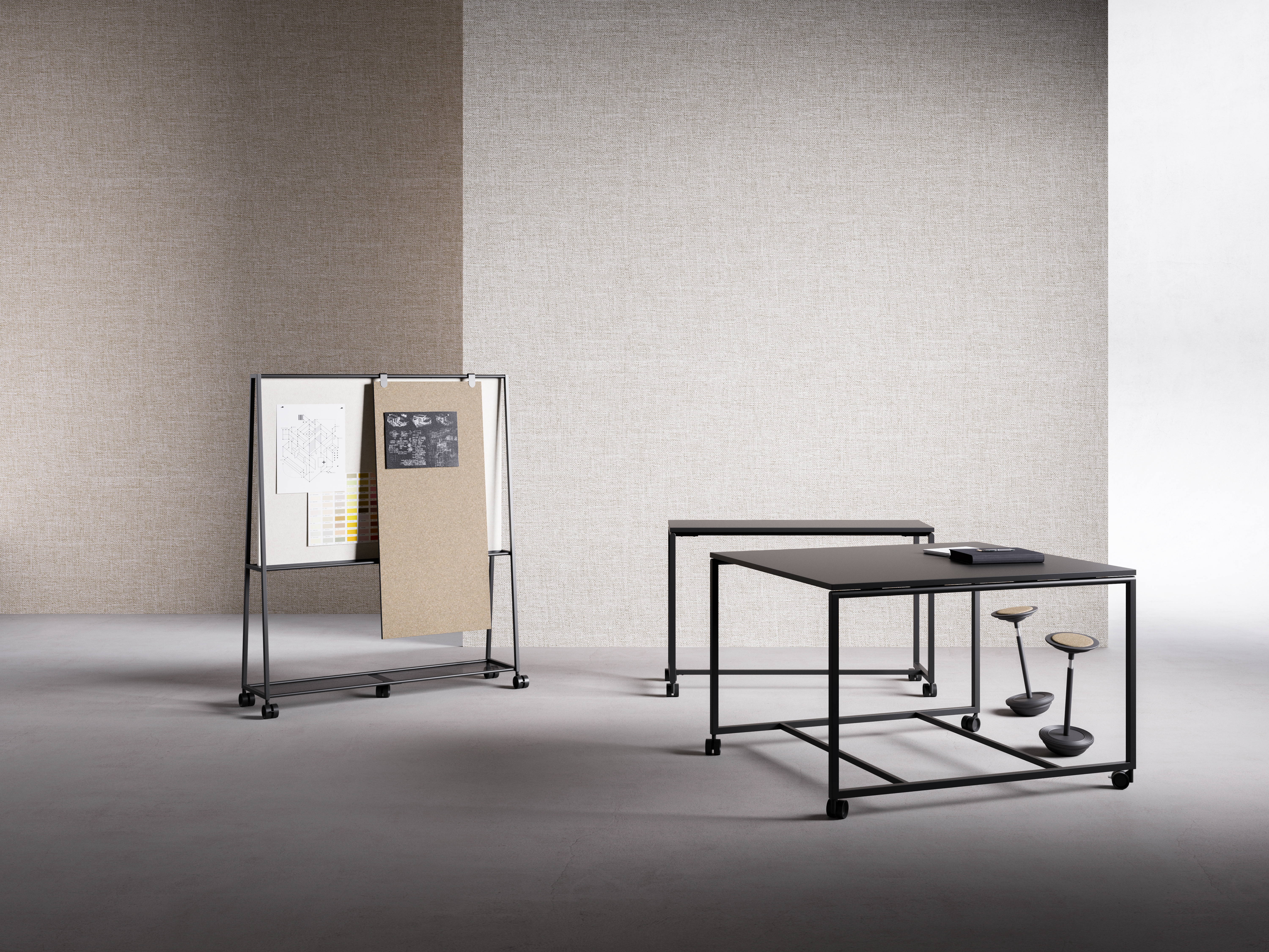 会议台|实木洽谈台|办公家具|设计师家具|Atelier 活动洽谈桌