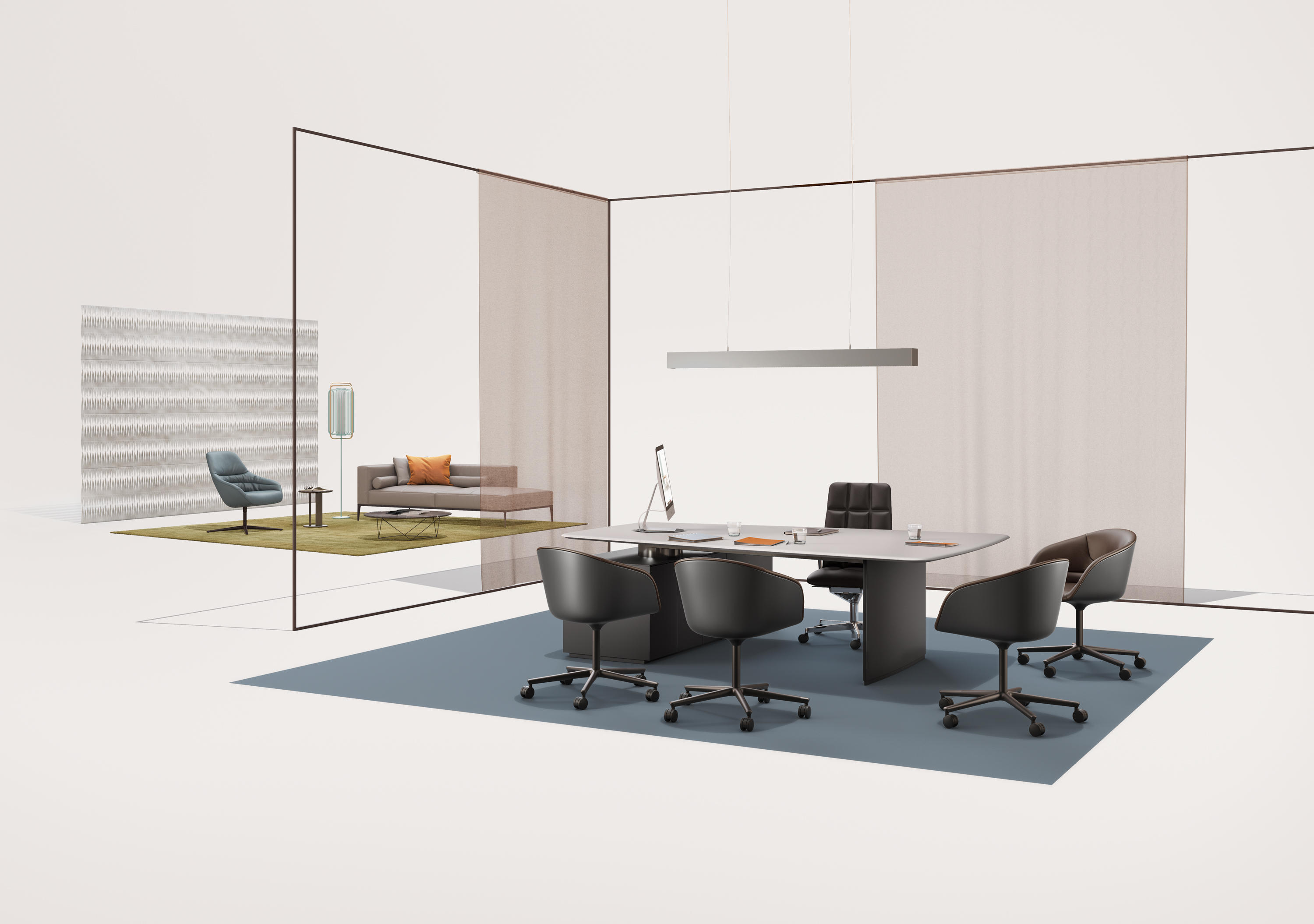 办公台|时尚大班台|办公家具|设计师家具|KEYPIECE COMMUNICATION DESK.大班台