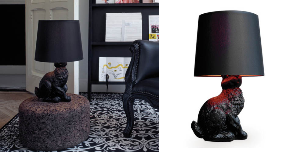 现代经典灯饰|台灯|办公家具|Moooi Rabbit Lamp 黑兔台灯